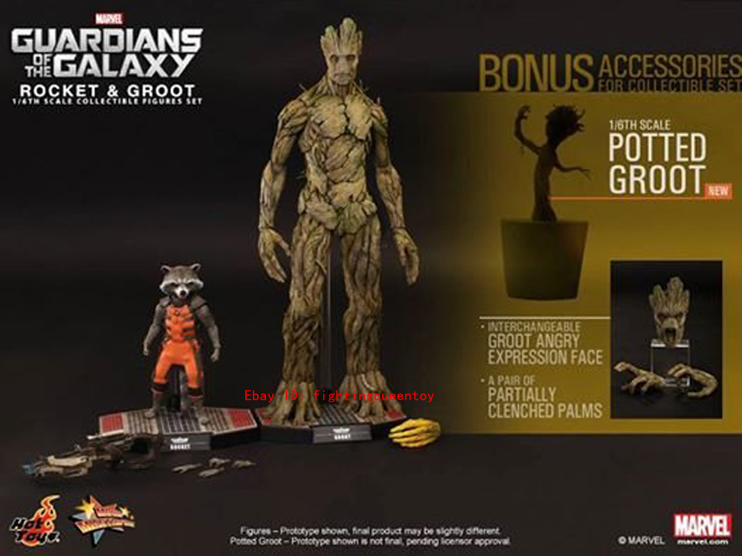 Hot Toys MMS254 1/6 Guardians Of The Galaxy Rocket & Groot Deluxe