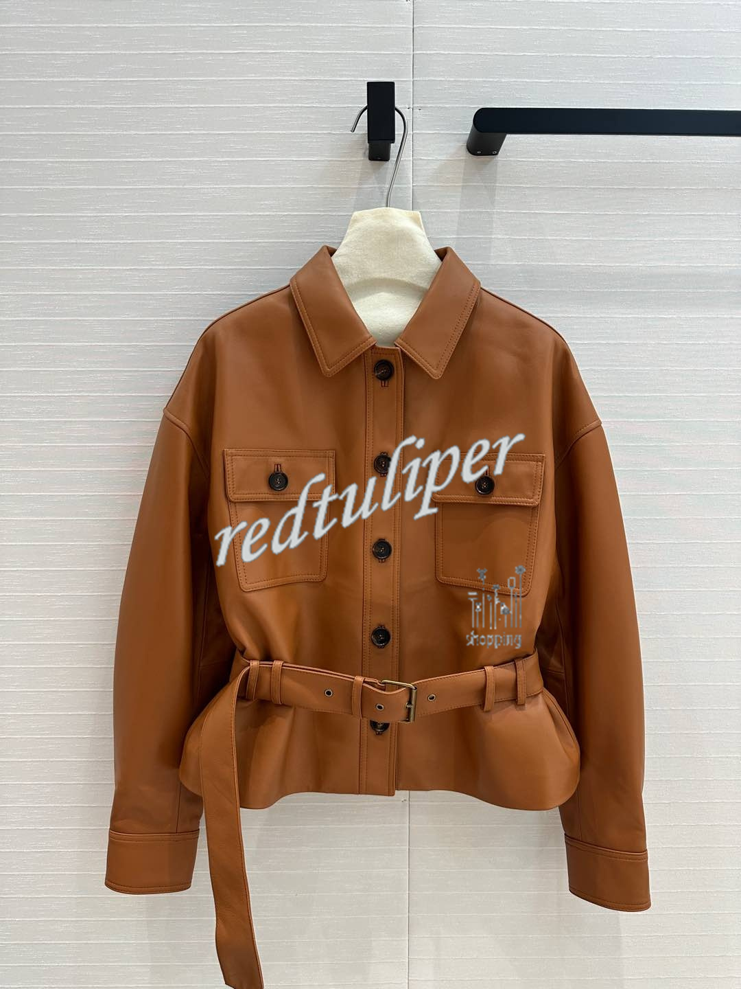 2025 Early Spring Brown Black Waist Cinched Jacket Jacke SML - Bild 4 von 4