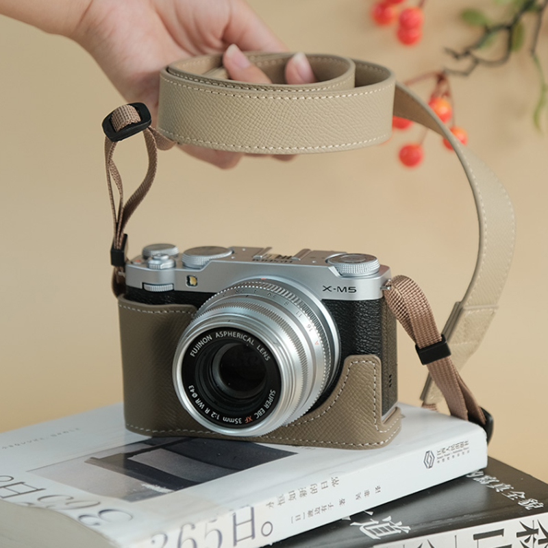 Genuine Leather Camera Bag Case Protect Cover Belt Strap For Fujifilm X-M5 XM5 - Picture 31 of 38