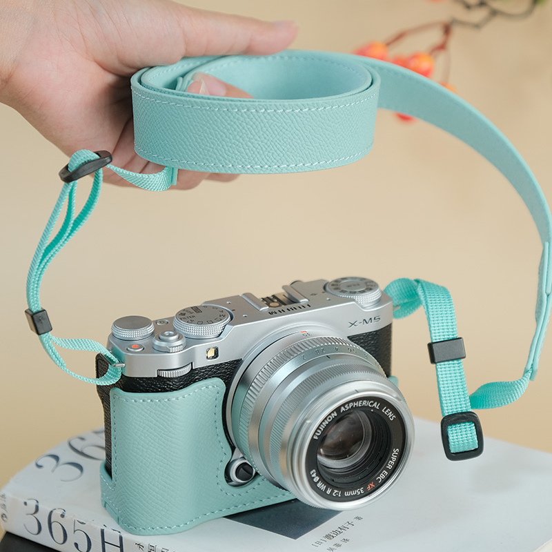 Genuine Leather Camera Bag Case Protect Cover Belt Strap For Fujifilm X-M5 XM5 - Picture 38 of 38