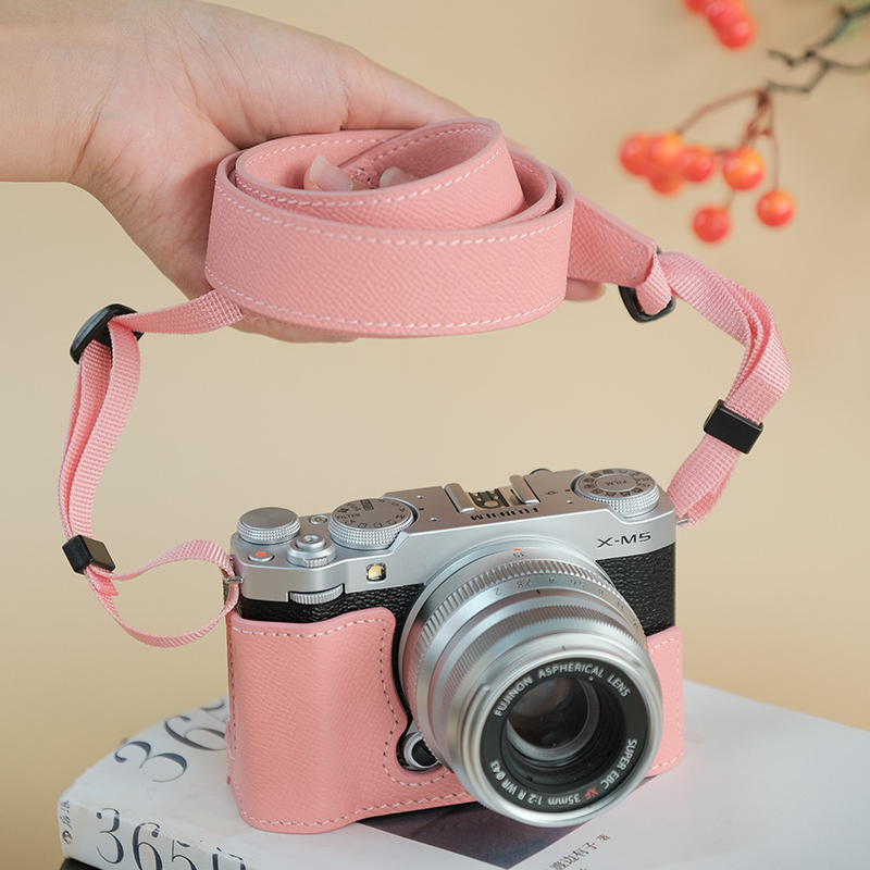 Genuine Leather Camera Bag Case Protect Cover Belt Strap For Fujifilm X-M5 XM5 - Picture 37 of 38