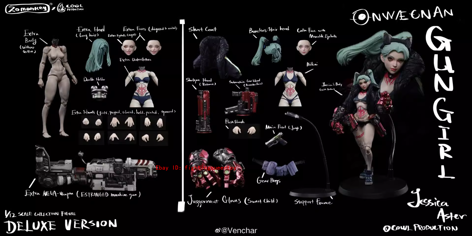 Romankey x Cowl Jessica Gun Girl Deluxe Ver. 1/12 Female Action