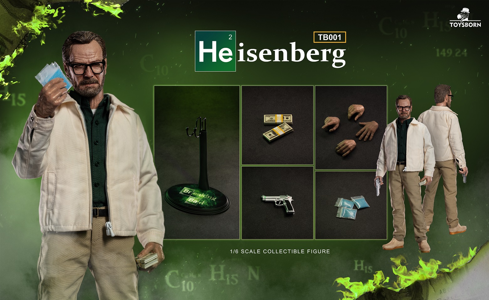 TOYS BORN Breaking Bad Heisenberg White Walter White 12in Action