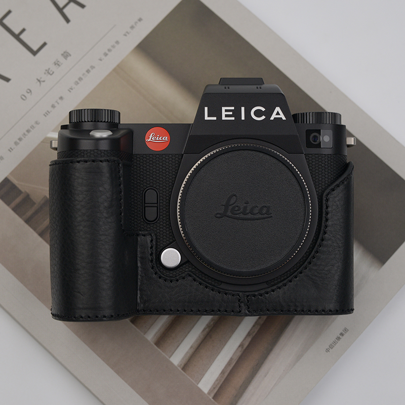 Genuine Real Leather Camera Bag Case Protect Cover Half Base For Leica SL3 SL3S