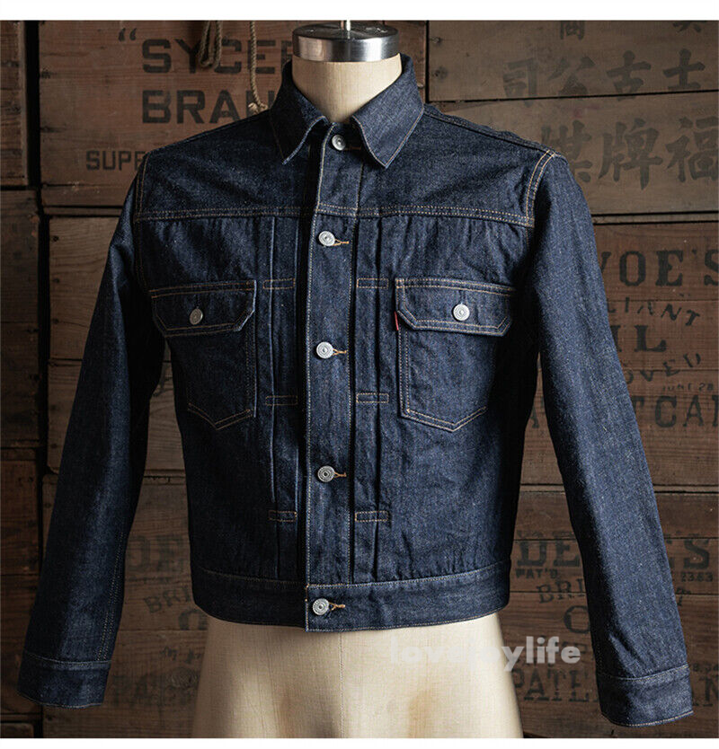 Bronson Vintage Wool Lined Men Short Jacket Raw Selvedge Denim