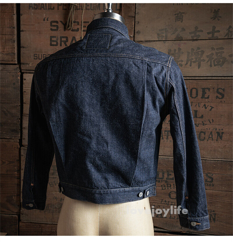 Bronson Vintage Wool Lined Men Short Jacket Raw Selvedge Denim