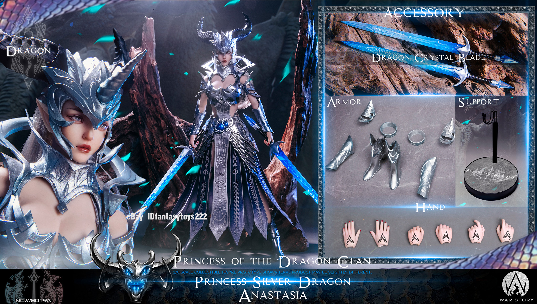 WAR STORY 1/6 Scale WS019A Anastasia Dragon Princess Silver Ver