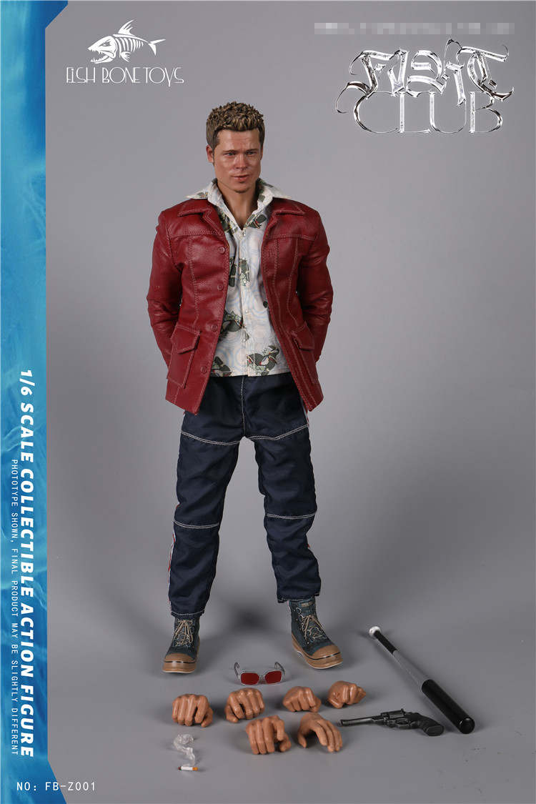 FISH BONETOYS Fight Club Brad Pitt 12in Action Figure Doll Model
