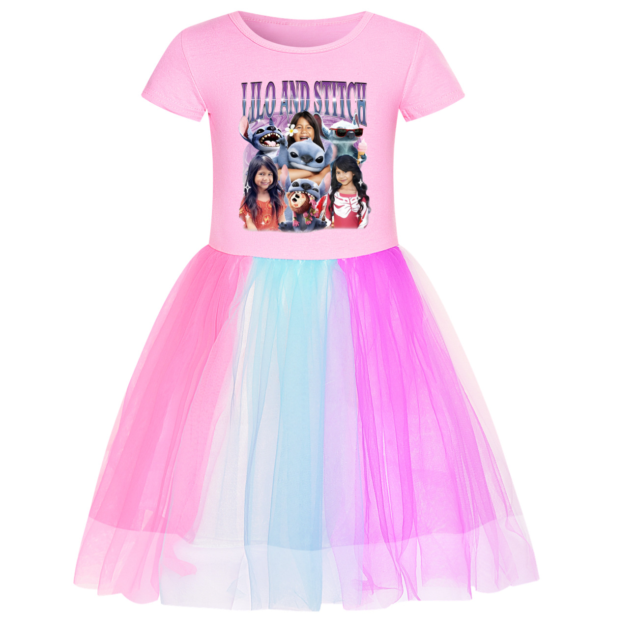 Kids Girls Lilo and Stitch Princess Tutu Dress Beach Dress Party Birthday Dress - Picture 29 of 31