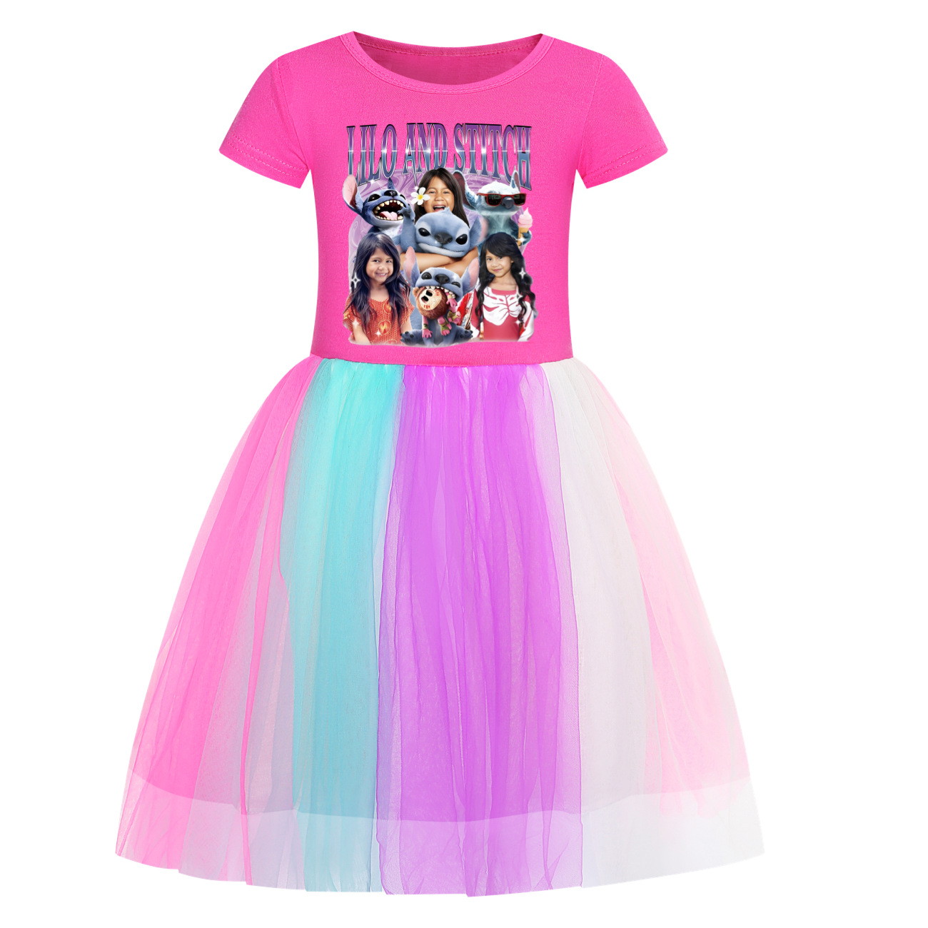 Kids Girls Lilo and Stitch Princess Tutu Dress Beach Dress Party Birthday Dress - Picture 25 of 31