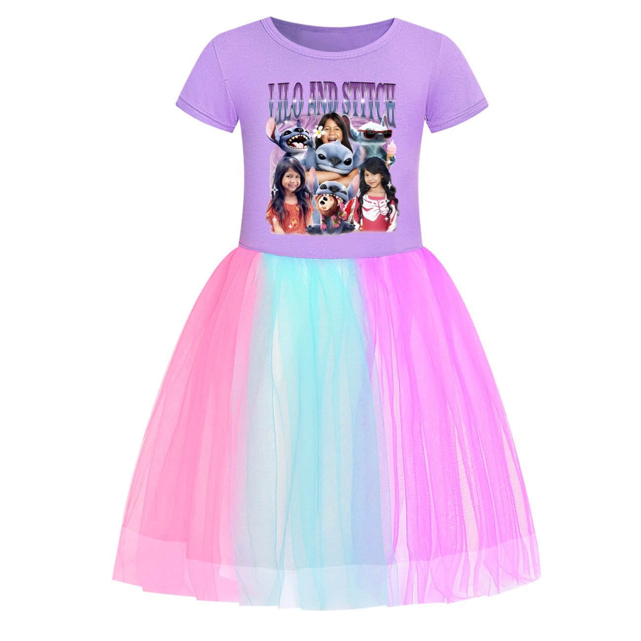 Kids Girls Lilo and Stitch Princess Tutu Dress Beach Dress Party Birthday Dress - Picture 27 of 31