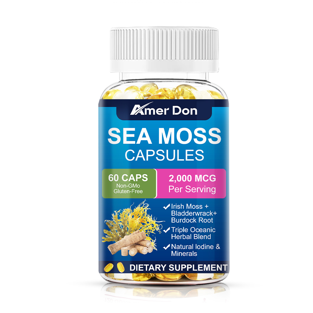 60/120 Organic Sea Moss Capsules,Irish Sea Moss, Bladderwrack Immune Health
