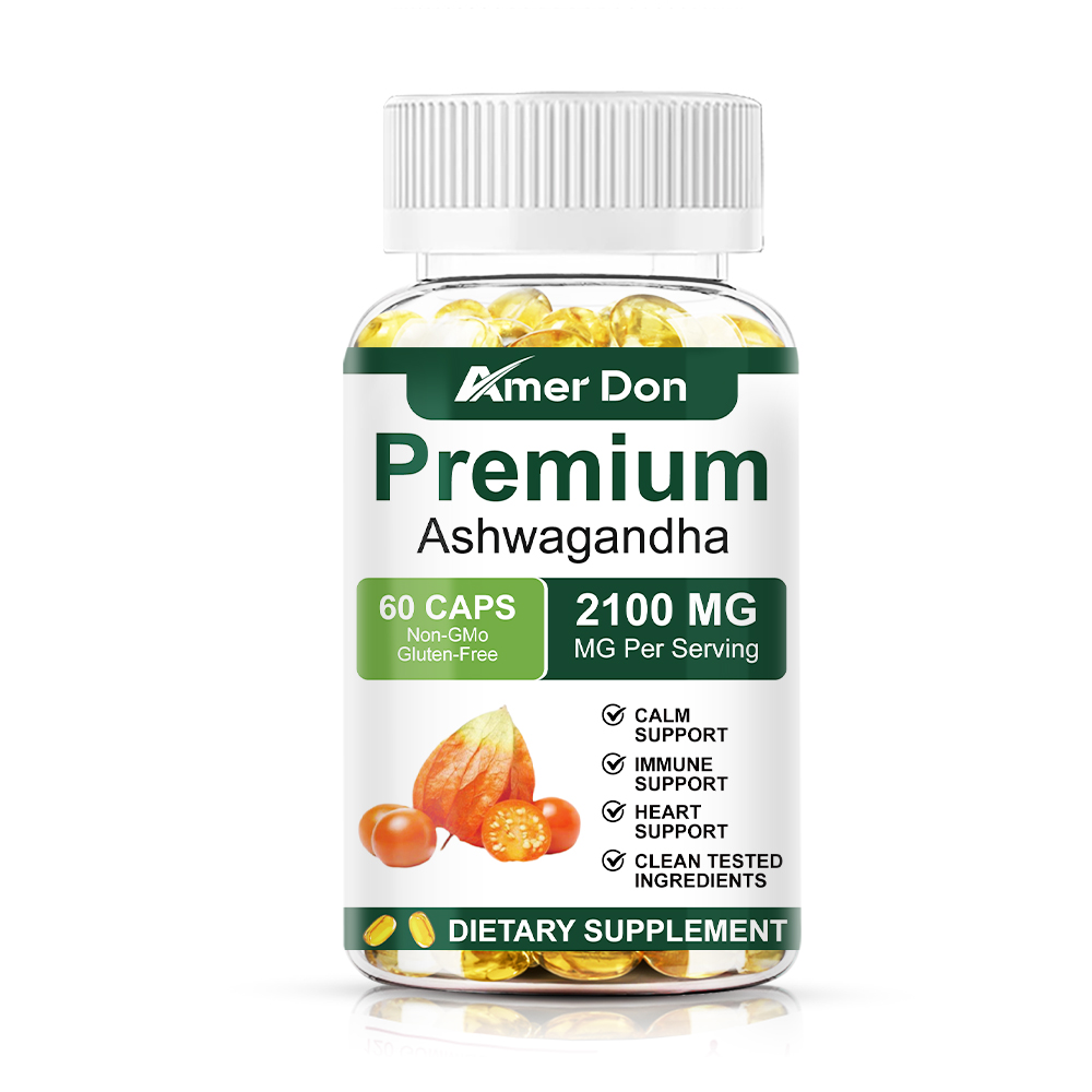 Organic Ashwagandha 2100mg Capsules w/ Black Pepper Root Supplement