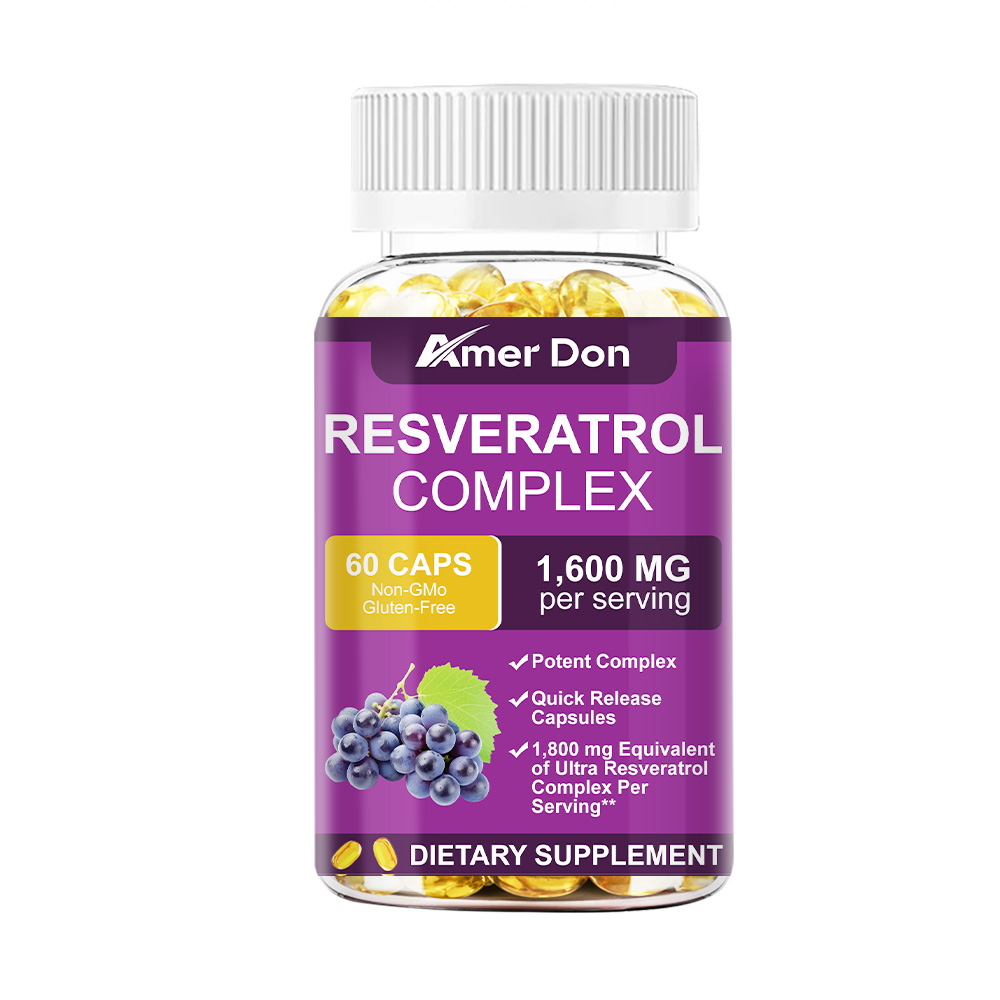 1800mg Resveratrol Complex Antioxidant Anti-Aging Immune Support 60/120 Capsules
