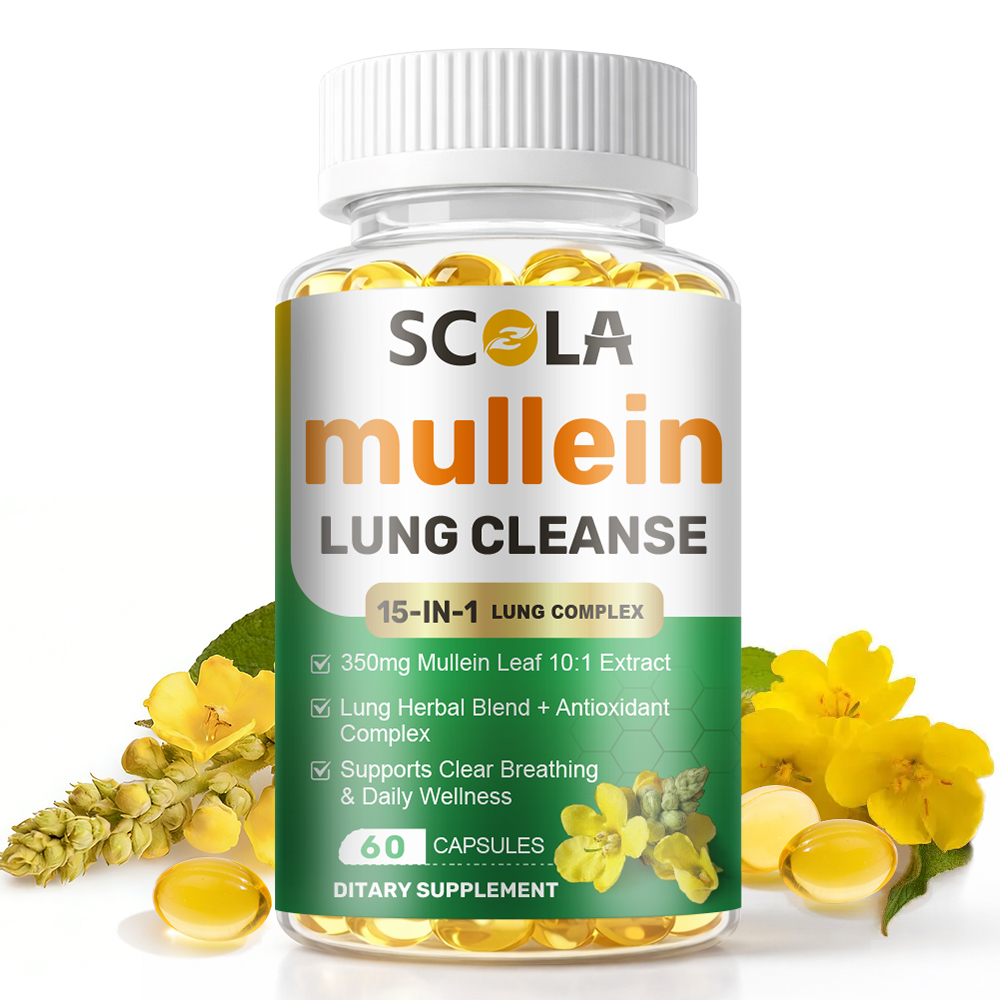15 IN 1 Lung Complex Mullein Leaf Extract For Lungs Detox Cleanse 60/120 Caps