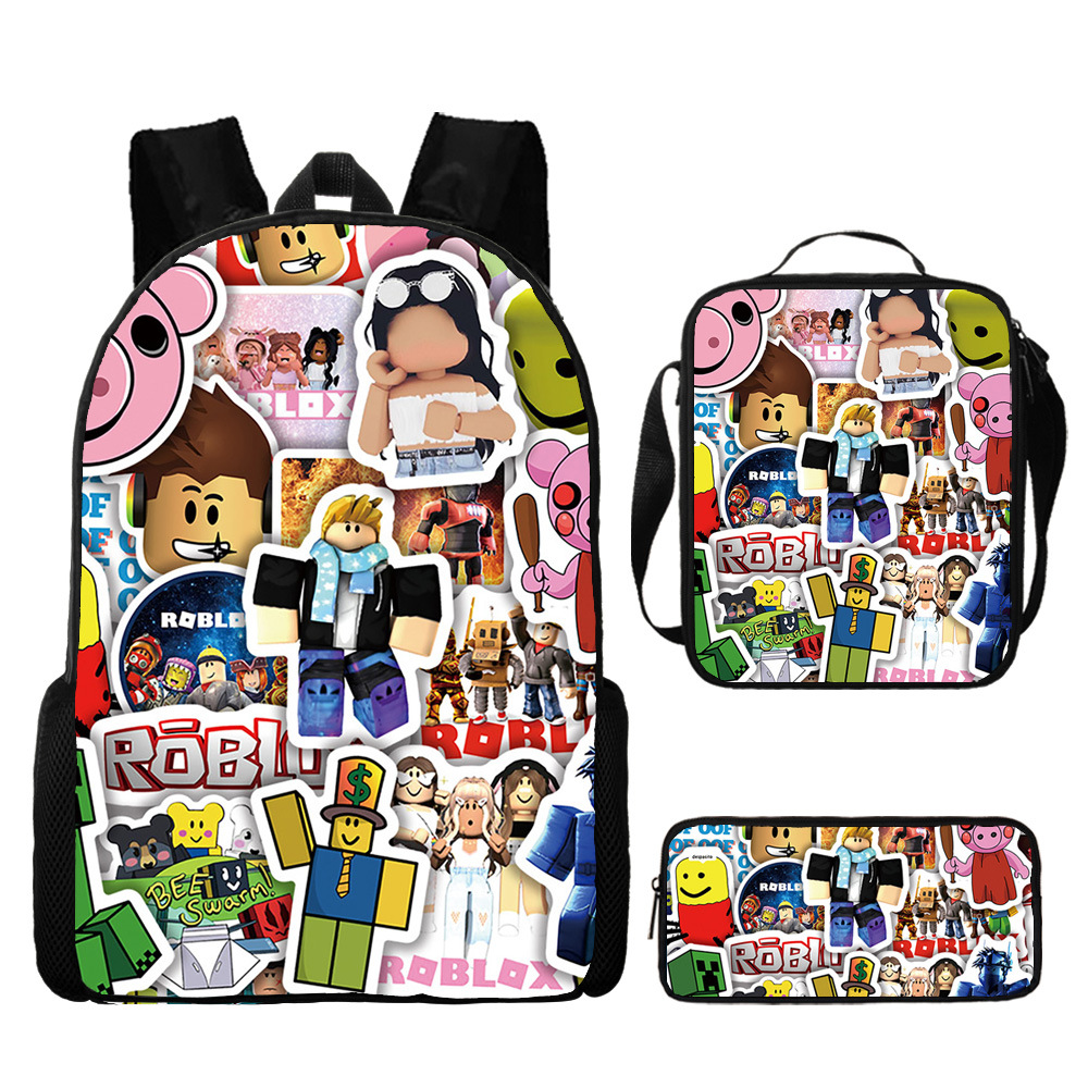 Kids Roblox Game 3D Backpack School Bag Lunch Bag Rucksack Shoulder Bookbag Gift - Picture 24 of 26