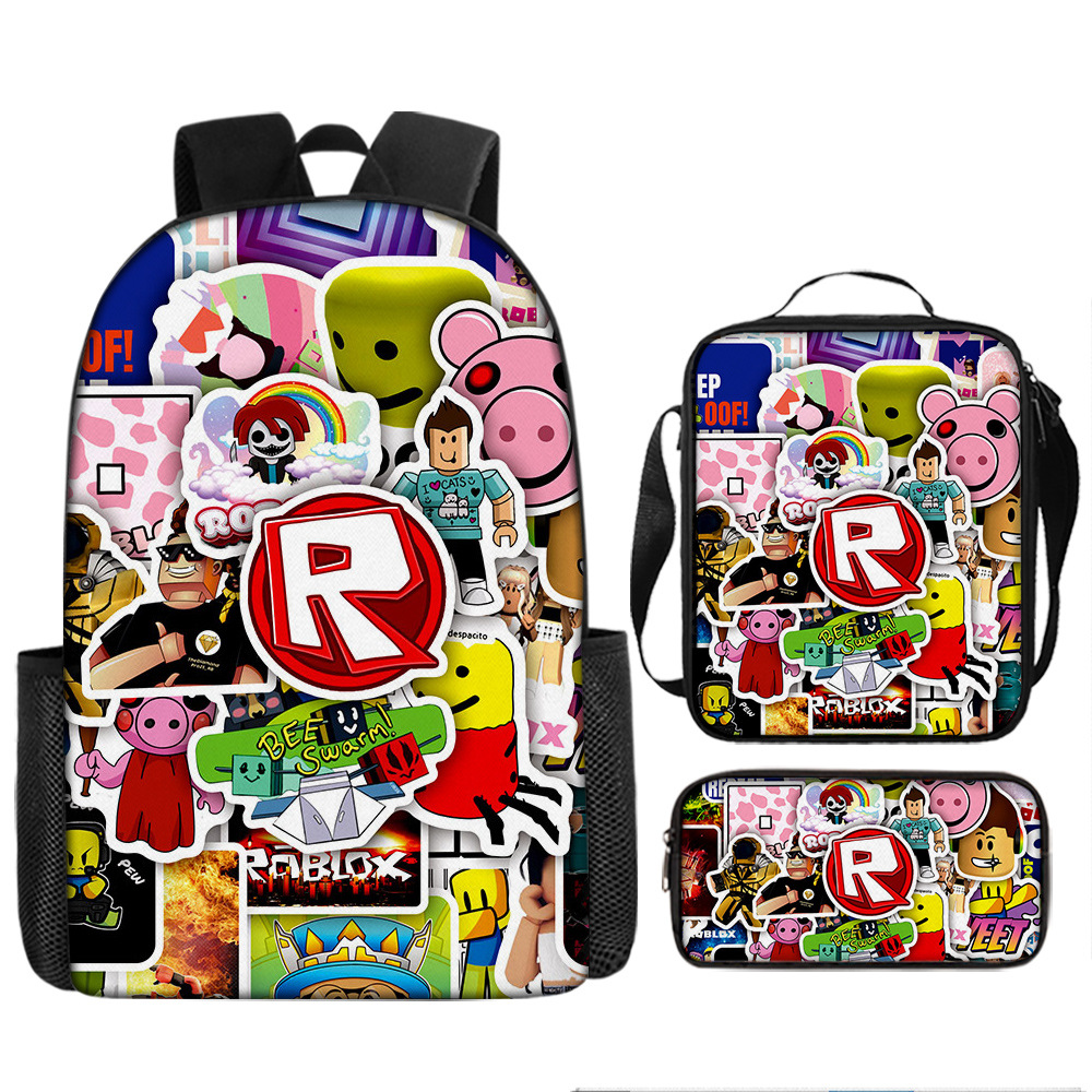 Kids Roblox Game 3D Backpack School Bag Lunch Bag Rucksack Shoulder Bookbag Gift - Picture 25 of 26