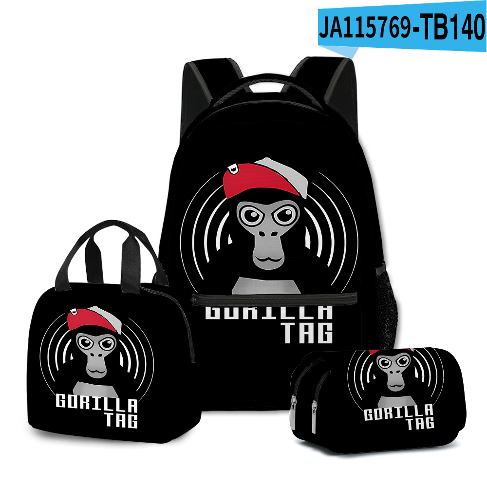3D Gorilla Tag School Backpack Rucksack Lunch Bag Pencil Case 3Pcs Set Gift - Picture 17 of 32