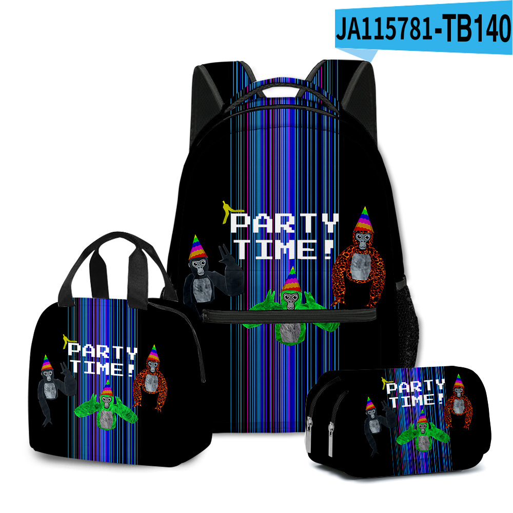 3D Gorilla Tag School Backpack Rucksack Lunch Bag Pencil Case 3Pcs Set Gift - Picture 18 of 32