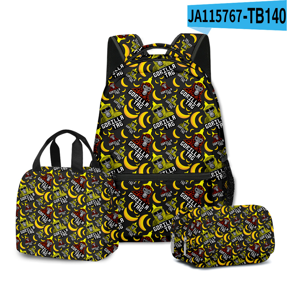 3D Gorilla Tag School Backpack Rucksack Lunch Bag Pencil Case 3Pcs Set Gift - Picture 21 of 32