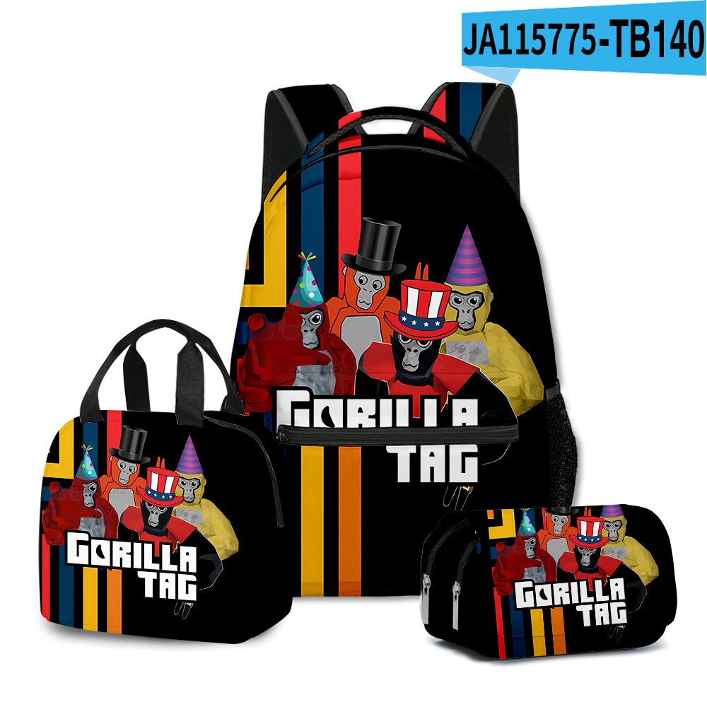 3D Gorilla Tag School Backpack Rucksack Lunch Bag Pencil Case 3Pcs Set Gift - Picture 28 of 32