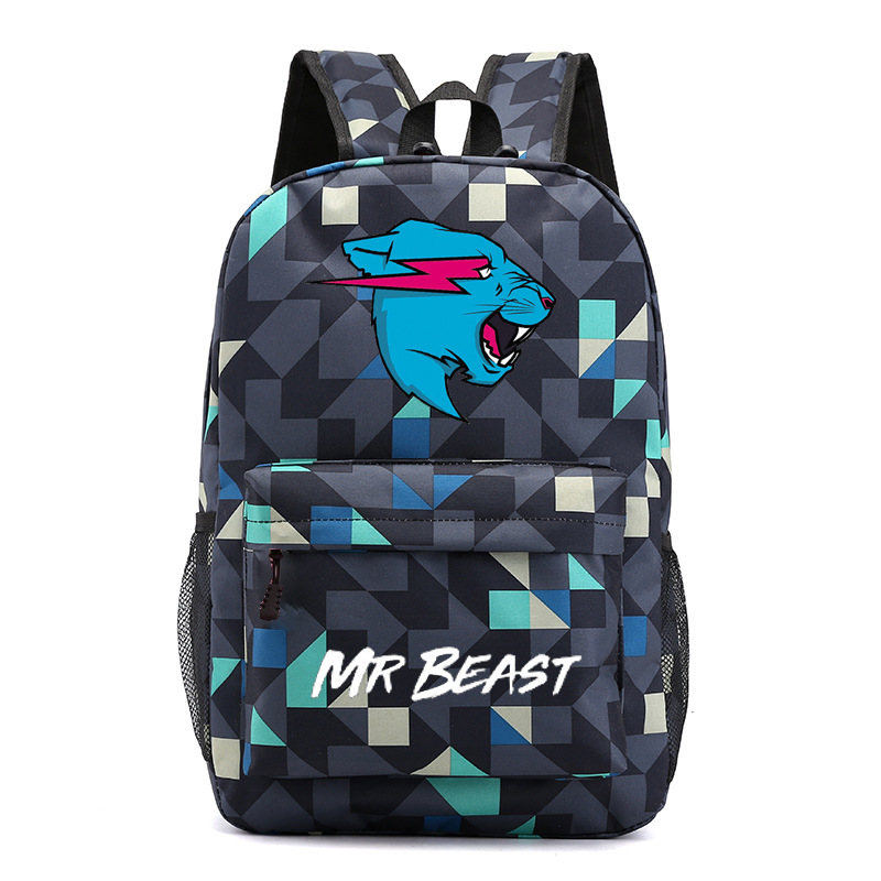 Kids Mr Beast Large Capacity Backpack Laptop Bags Lightweight Rucksack Causal - Picture 15 of 25