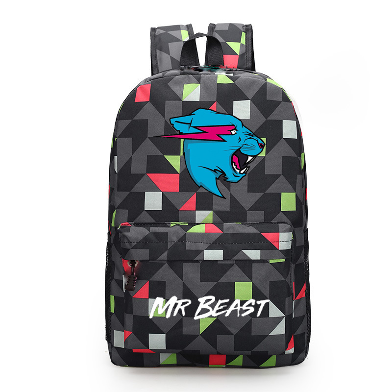 Kids Mr Beast Large Capacity Backpack Laptop Bags Lightweight Rucksack Causal - Picture 16 of 25