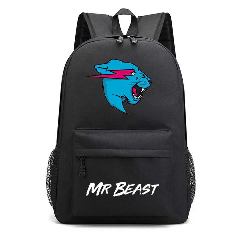 Kids Mr Beast Large Capacity Backpack Laptop Bags Lightweight Rucksack Causal - Picture 17 of 25