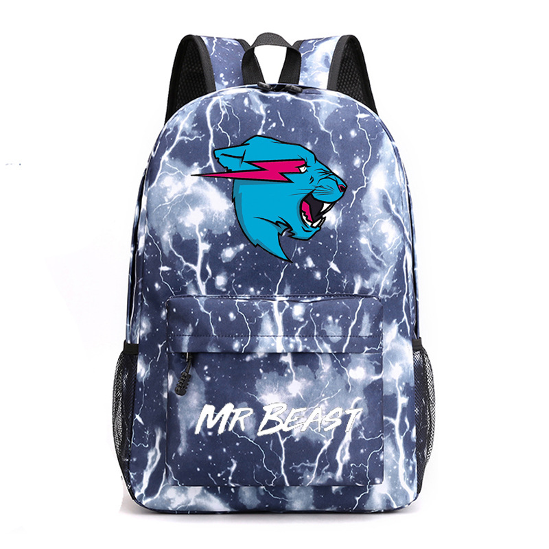 Kids Mr Beast Large Capacity Backpack Laptop Bags Lightweight Rucksack Causal - Picture 20 of 25