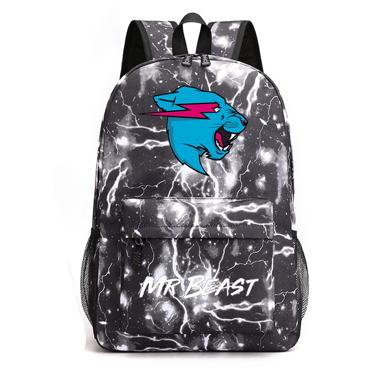 Kids Mr Beast Large Capacity Backpack Laptop Bags Lightweight Rucksack Causal - Picture 21 of 25
