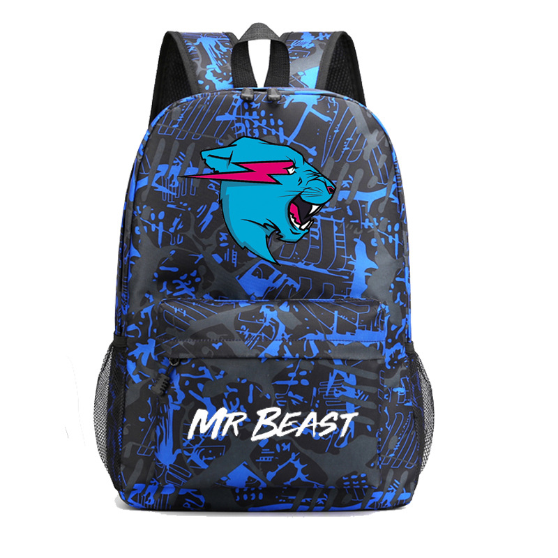 Kids Mr Beast Large Capacity Backpack Laptop Bags Lightweight Rucksack Causal - Picture 22 of 25