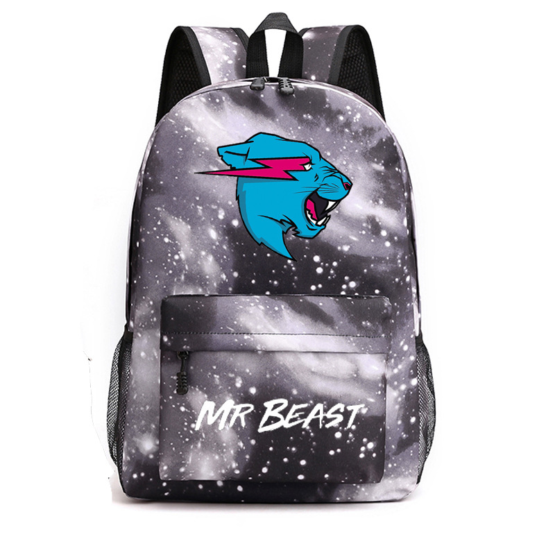 Kids Mr Beast Large Capacity Backpack Laptop Bags Lightweight Rucksack Causal - Picture 23 of 25