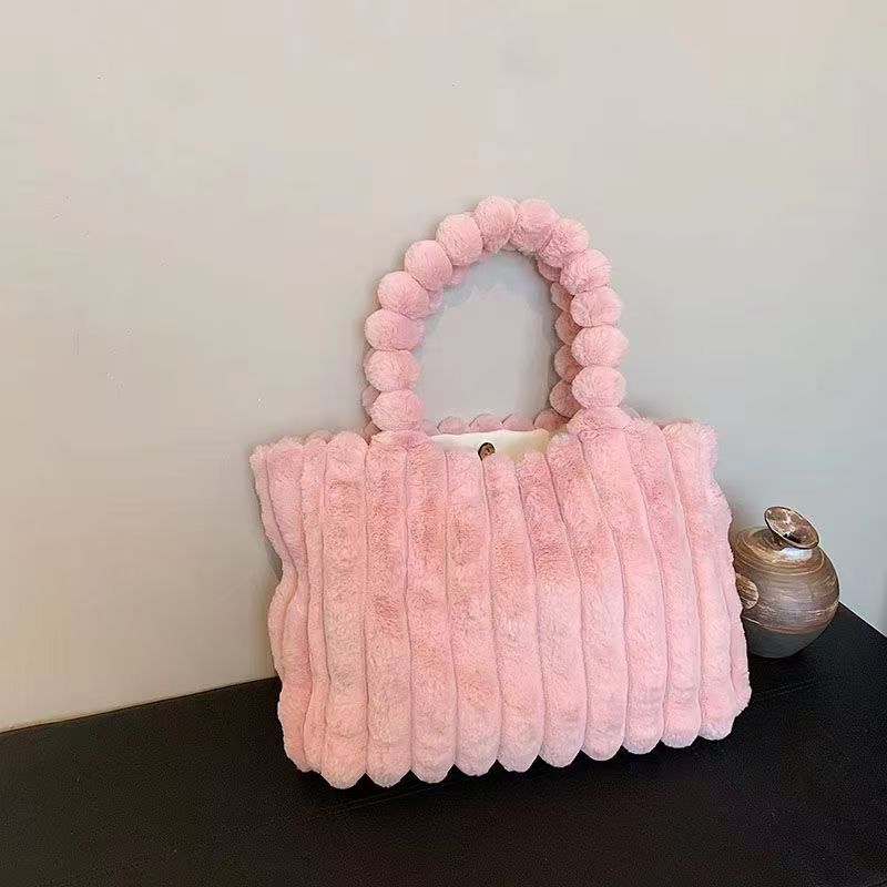Fluffy Tote Bag for Women Winter Faux Fur Bag Fuzzy Purse and Handbags - Picture 22 of 26