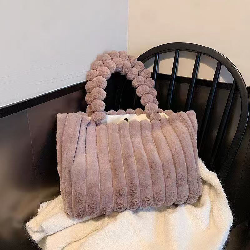 Fluffy Tote Bag for Women Winter Faux Fur Bag Fuzzy Purse and Handbags - Picture 26 of 26