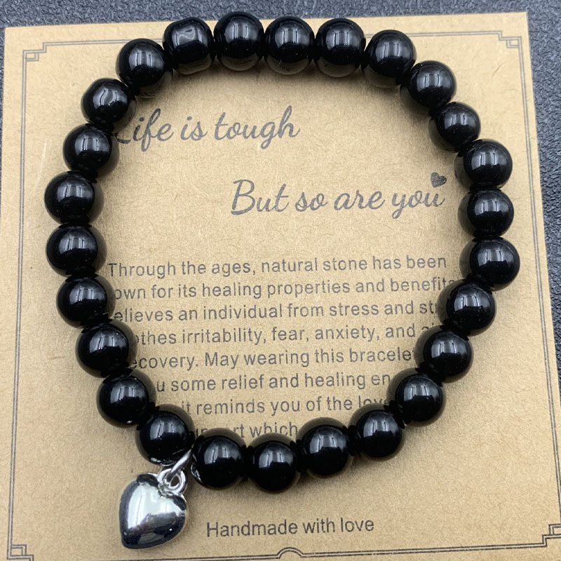 Crystal Bracelet Anti-Anxiety Healing Natural Stone Bead Heart Charm Women Gifts - Picture 23 of 29
