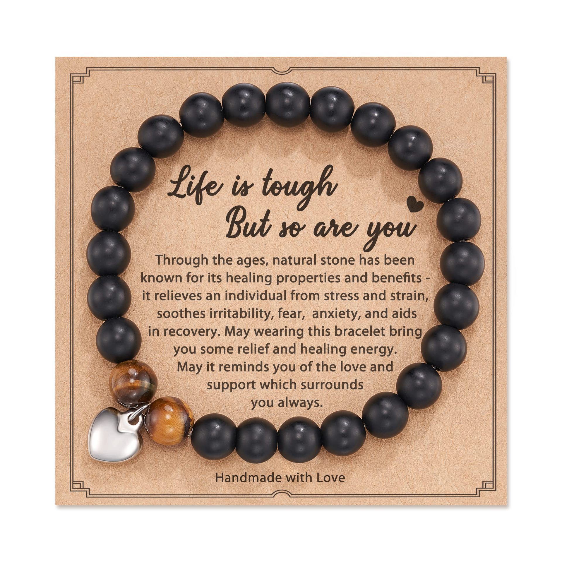 Crystal Bracelet Anti-Anxiety Healing Natural Stone Bead Heart Charm Women Gifts - Picture 29 of 29