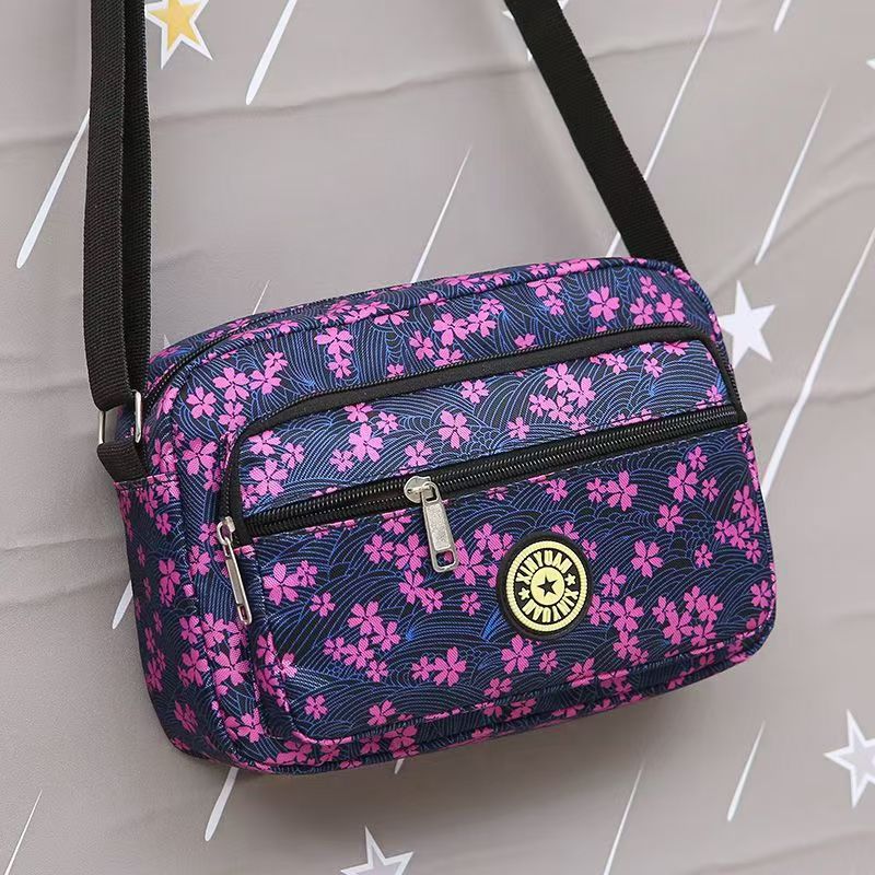 Crinkle Quilted Nylon Casual Cross Multi Pockets Body Bag Women Shoulder Bag
