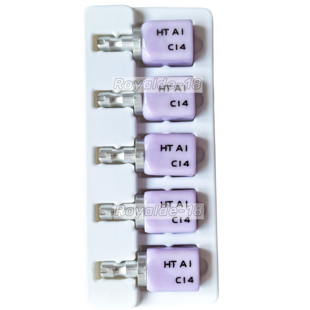 5Pcs/Box Dental C14 Glass Ceramic Lithium Dislicate Blocks Cerec CAD CAM Emax