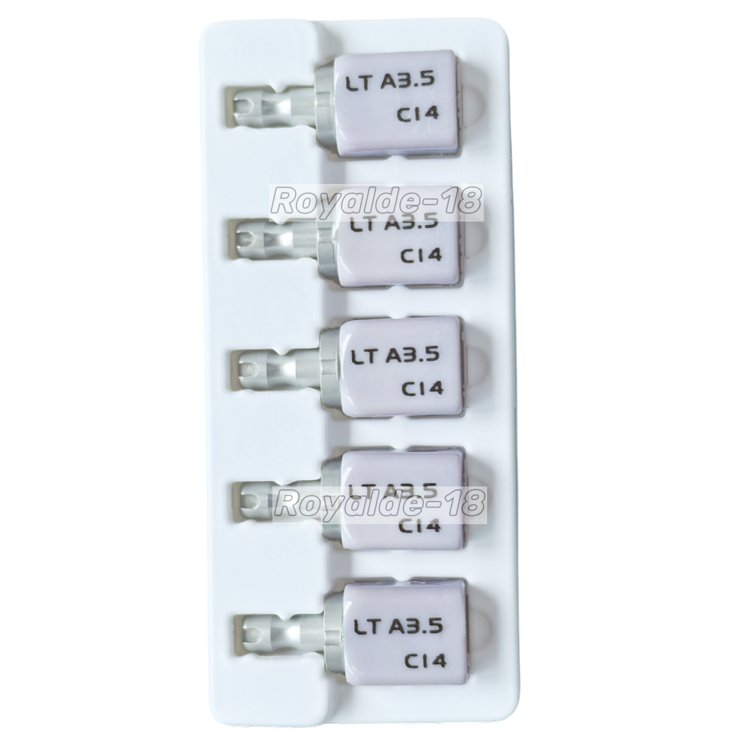 Emax CAD/CAM Cerec Blocks HT/LT C14 Dental Glass Ceramic Lithium Dislicate 5Pcs