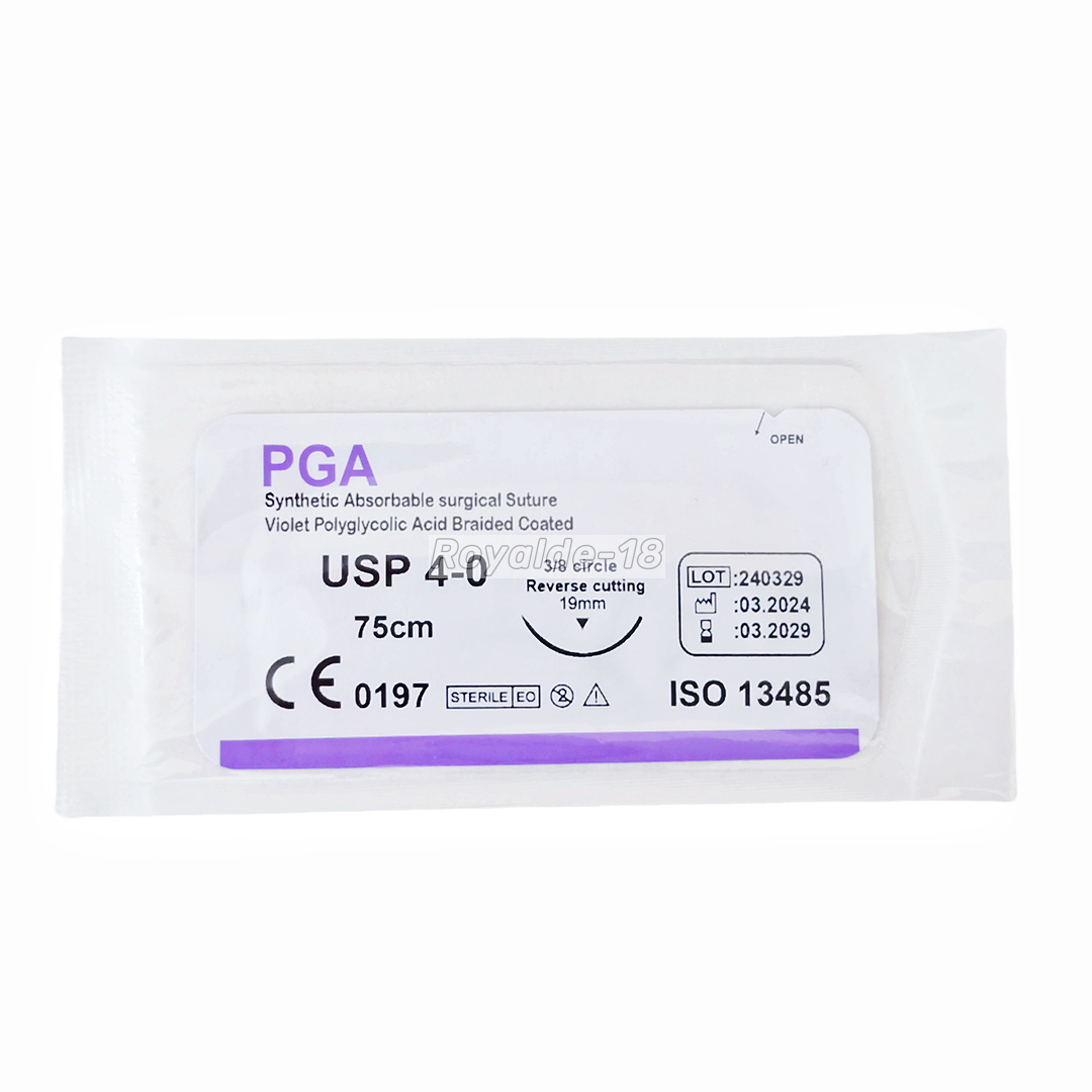 Absorbable Dental Oral Surgical Sutures CHROMIC GUT 3/0 PGA 4/0 Natural Needled - Picture 11 of 11