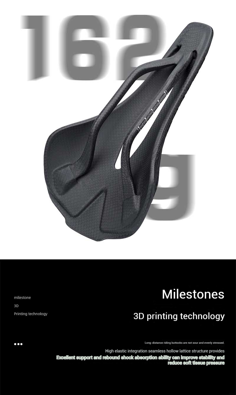 Selle Vélo Enlee 3D Imprimée - Confortable Et Respirante, Noir, Pour Ville/VTT/route