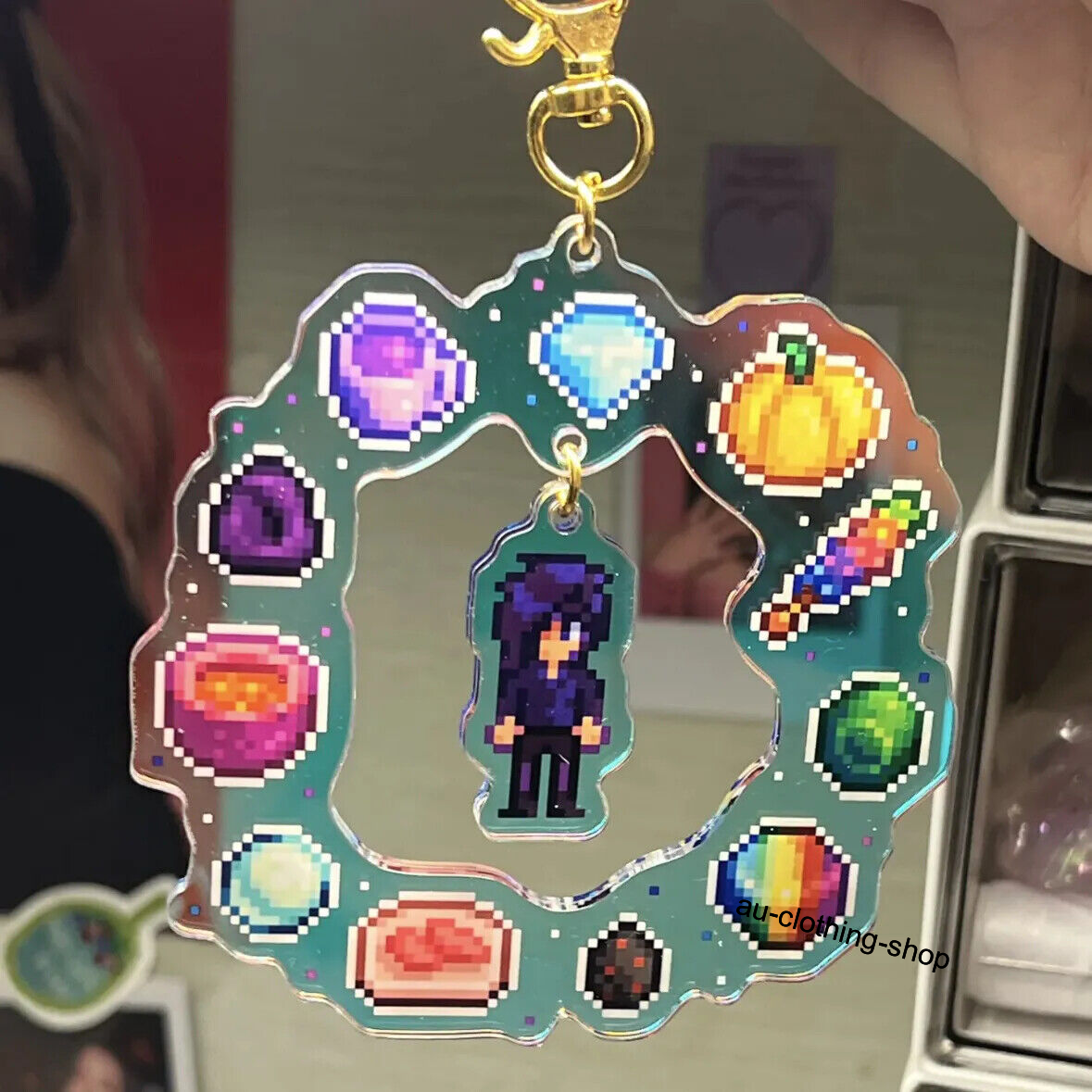 Stardew Valley Haley Sam Sebastian Pixel Style Acrylic Keychain Pendant 10Cm - Picture 8 of 8