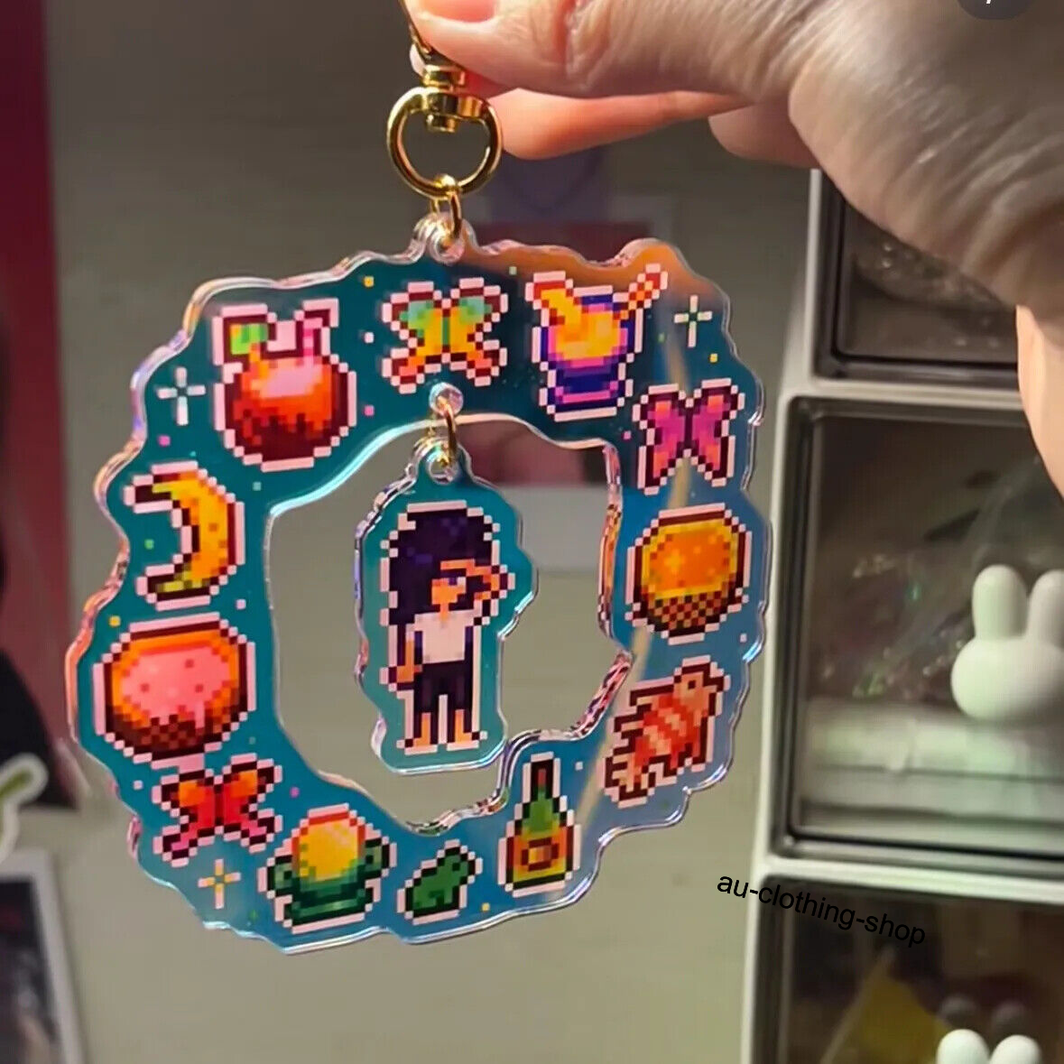 Stardew Valley Haley Sam Sebastian Pixel Style Acrylic Keychain Pendant 10Cm - Picture 7 of 8