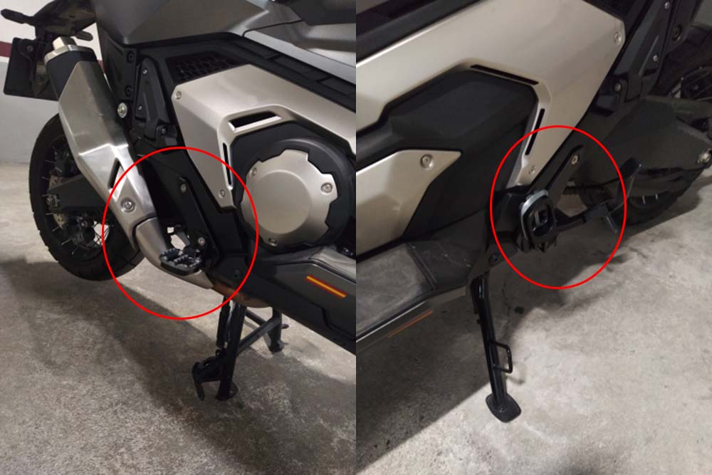 Pedane Posteriori In Alluminio Per Honda X-ADV 750 - Pieghevoli E Antiscivolo - Foto 6