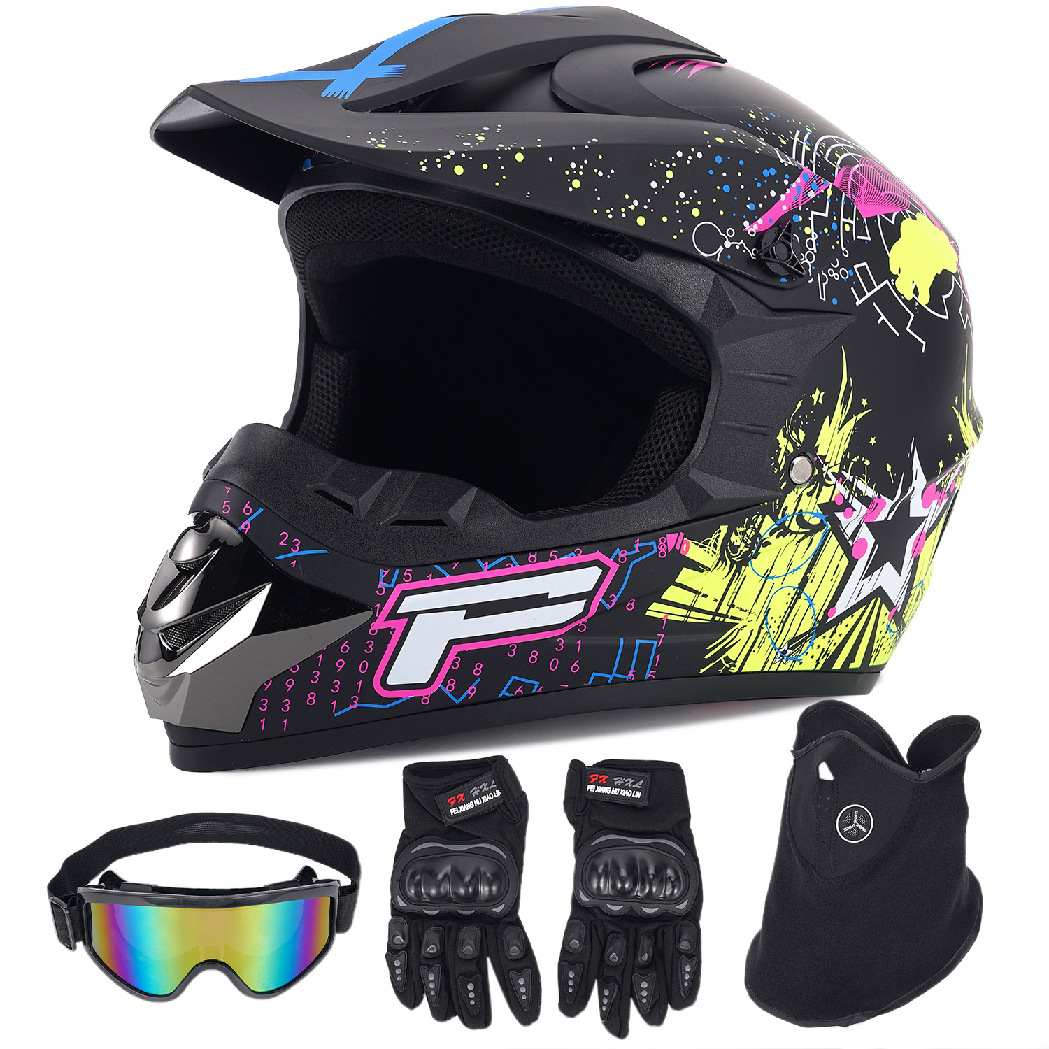 Motocross helmet adult Motorcycle Helmet Full Face Off Road ATV Dirt Bike  DOT | eBay