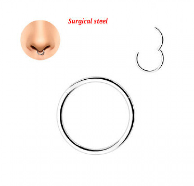 F136 titanium alloy plain ring no sales ring jewelry closed circular nose ring - Picture 14 of 18