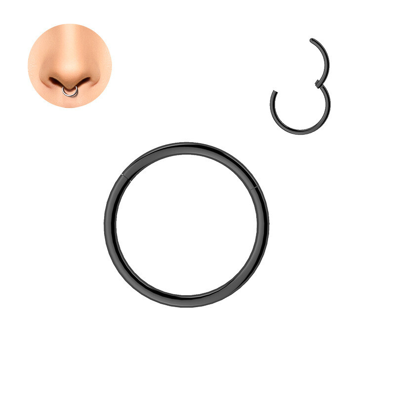 F136 titanium alloy plain ring no sales ring jewelry closed circular nose ring - Picture 17 of 18