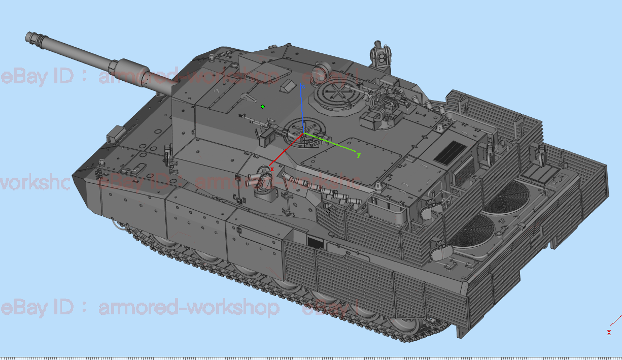 3D Printed 1/72 D-series Leopard 2 SG main battle tank Unpainted