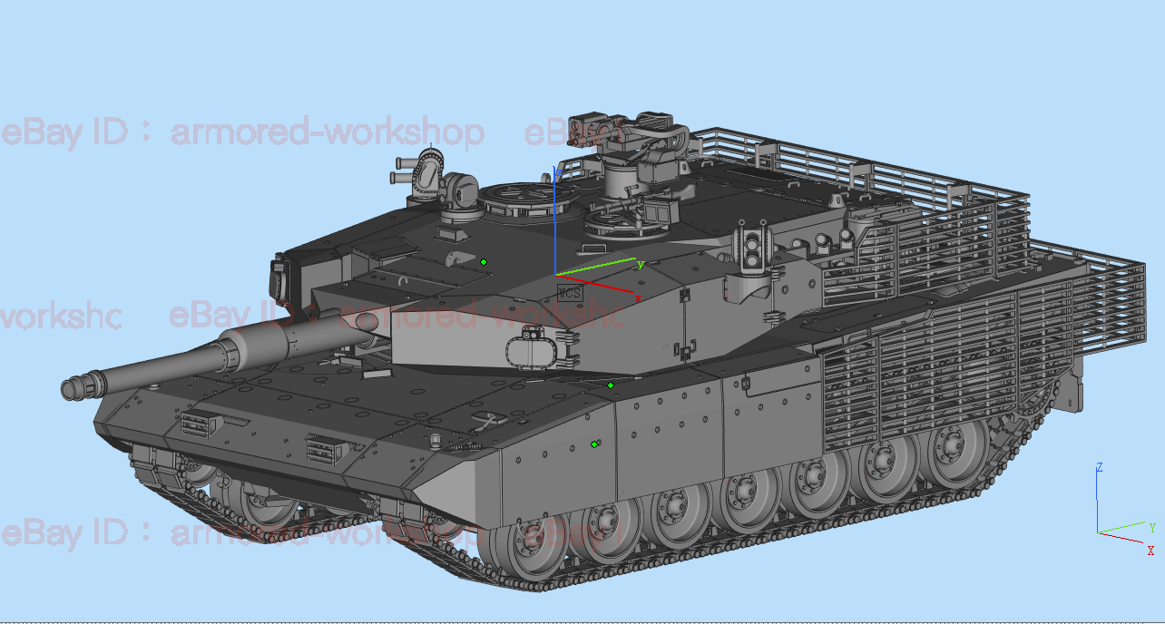 3D Printed 1/72 D-series Leopard 2 SG main battle tank Unpainted