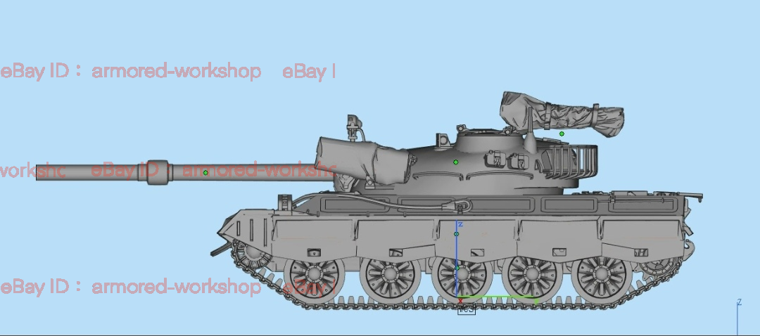3D Printed 1/72 C Series 122TM medium tank Unpainted